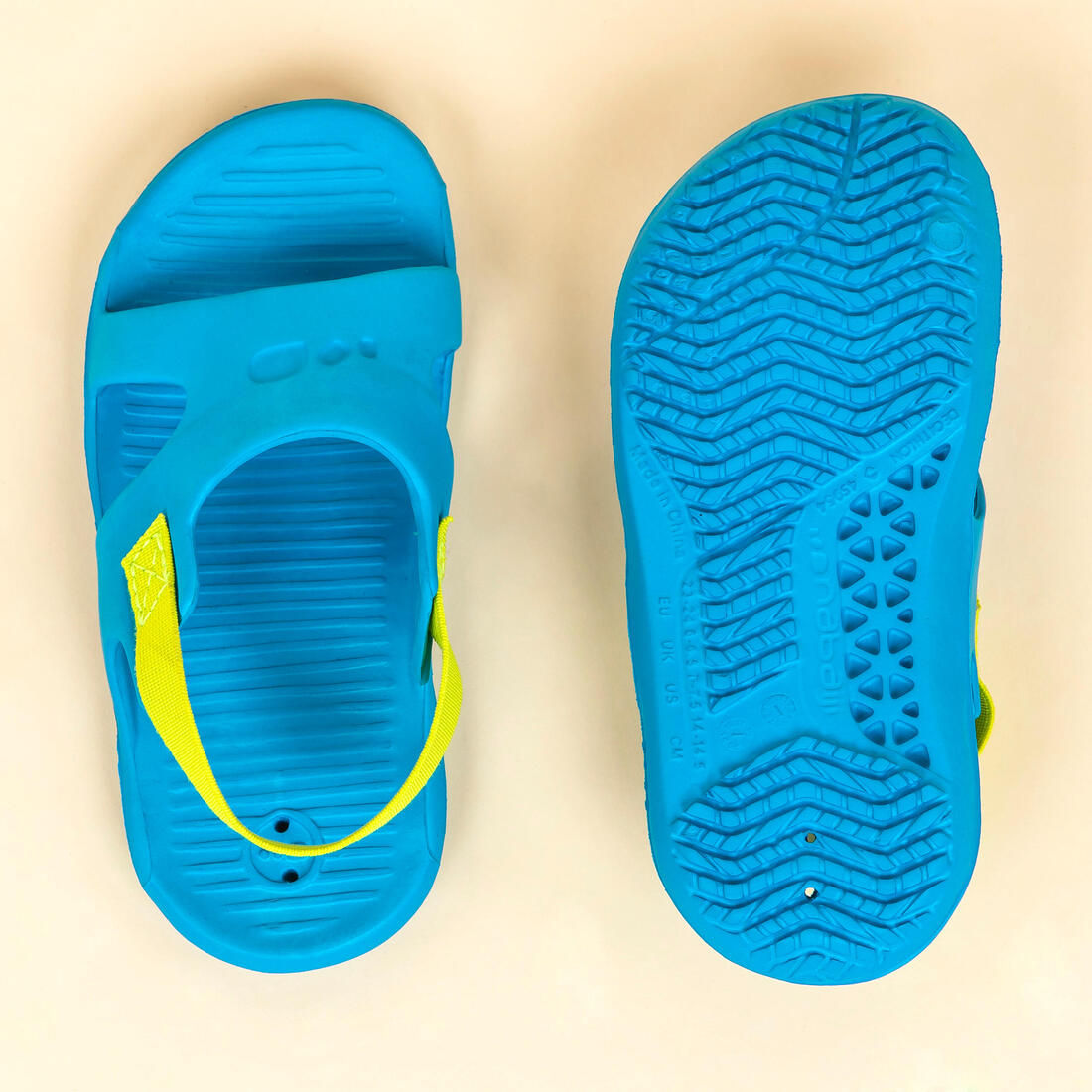 Chaussure sandale piscine enfant slap 100 basic menthe