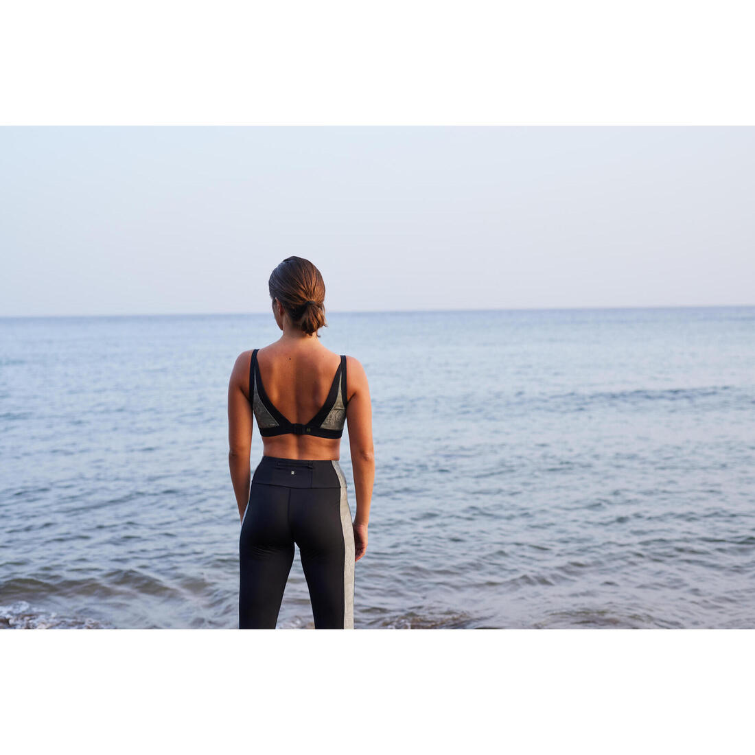 BAS DE MAILLOT DE BAIN LEGGING AQUAGYM-AQUABIKE FEMME NOIR IMPRIME