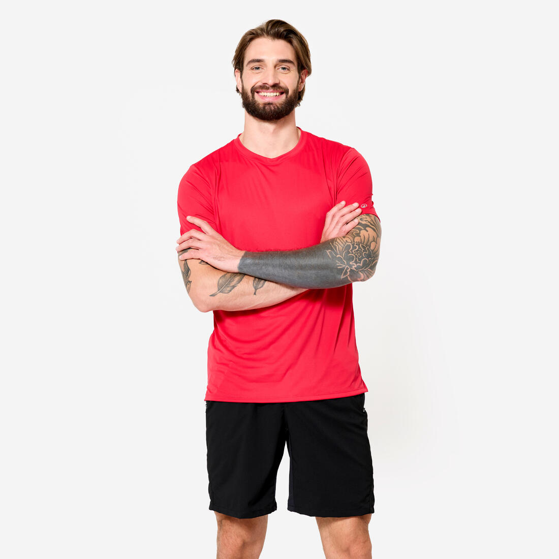T-shirt de fitness manches courtes respirant col rond homme