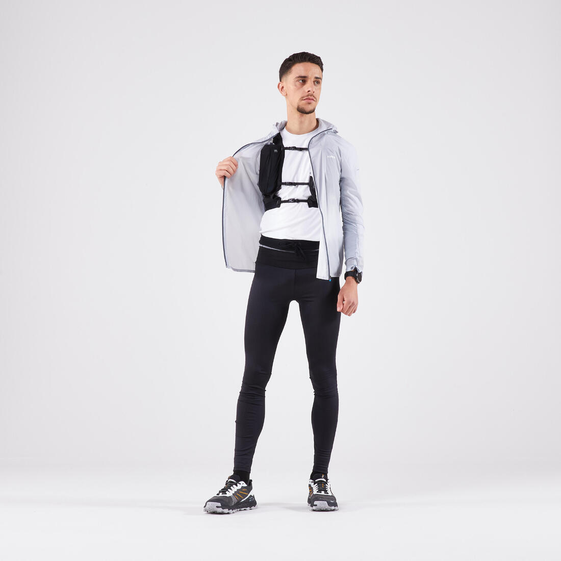 Veste coupe-vent de running & trail Running Homme, Kiprun Run 900 Wind – gris argent