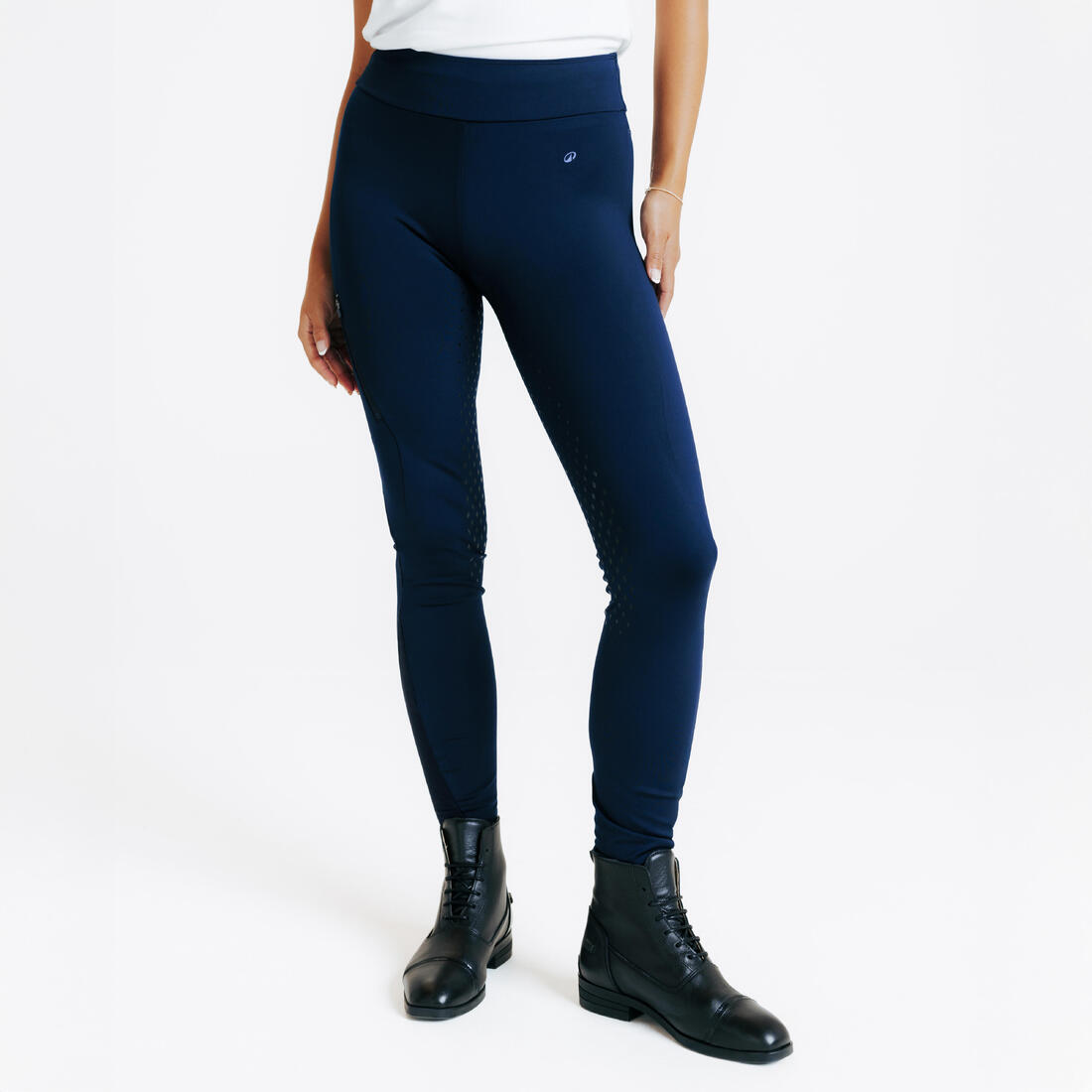 Legging équitation full grip Femme - 500 marine – 8580556