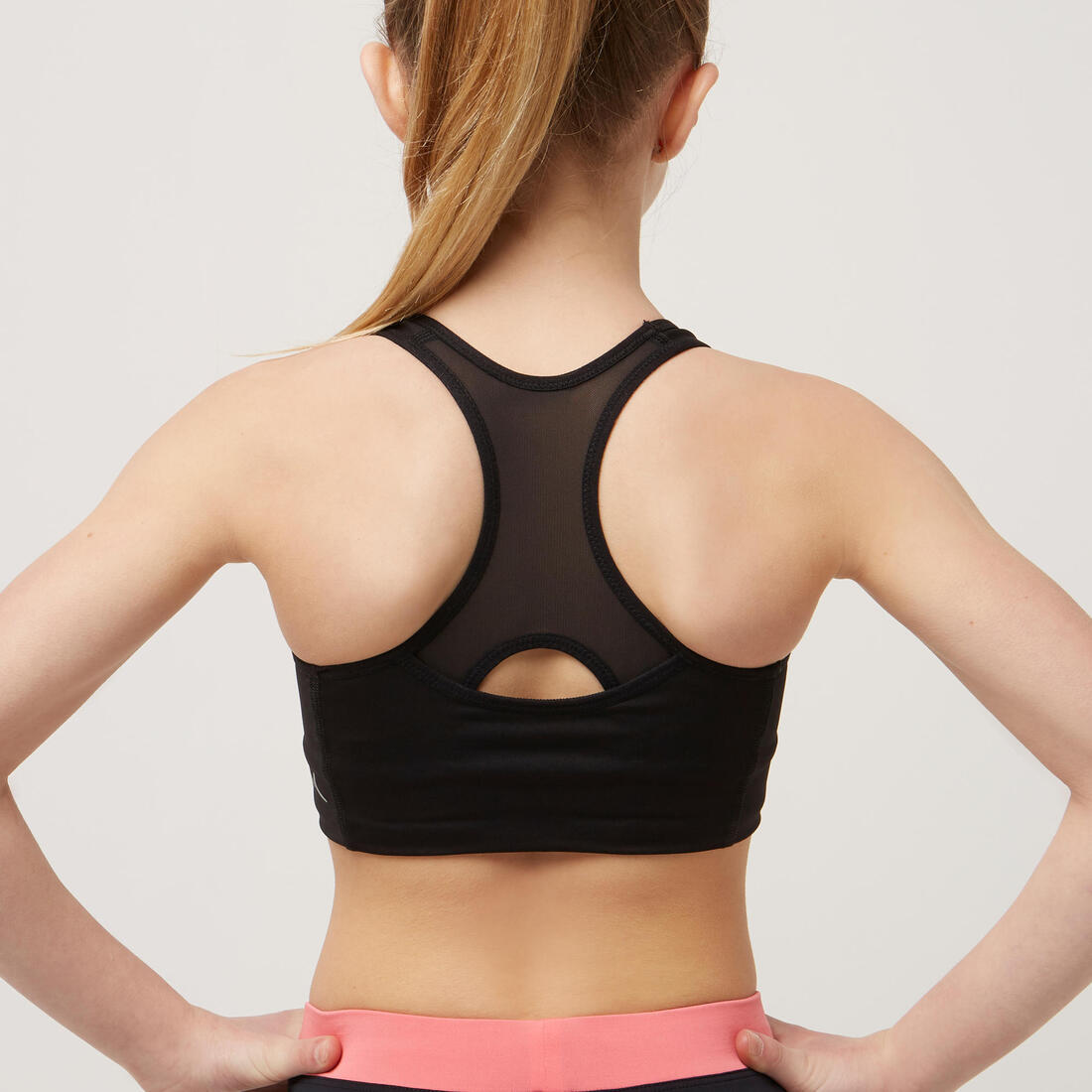 Brassiere gym noire fille 500