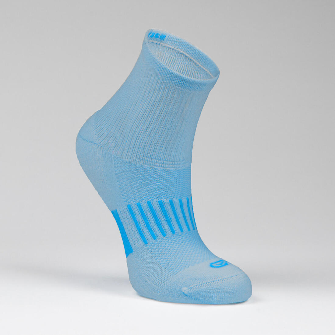 Lot X2 de chaussettes enfant AT 500 mid turquoise et rayées turquoises grises