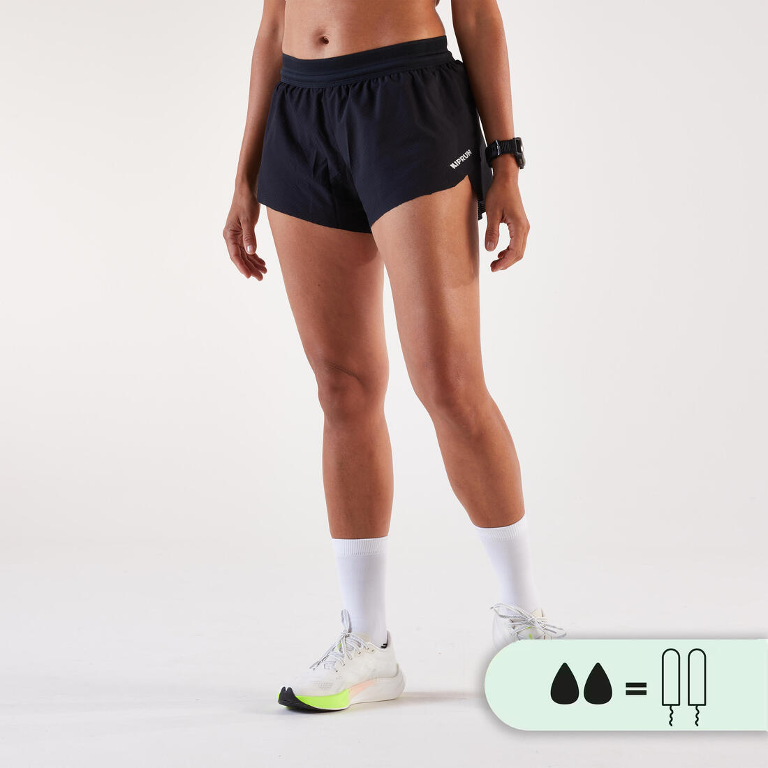 Short menstruel de running femme avec culotte intégrée absorbante Kiprun x Smoon