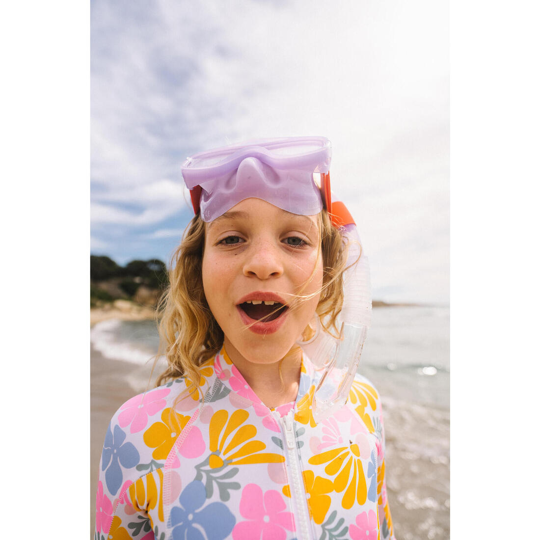 Kit plongée masque anti-buée et tuba valve snorkeling, 100 enfant