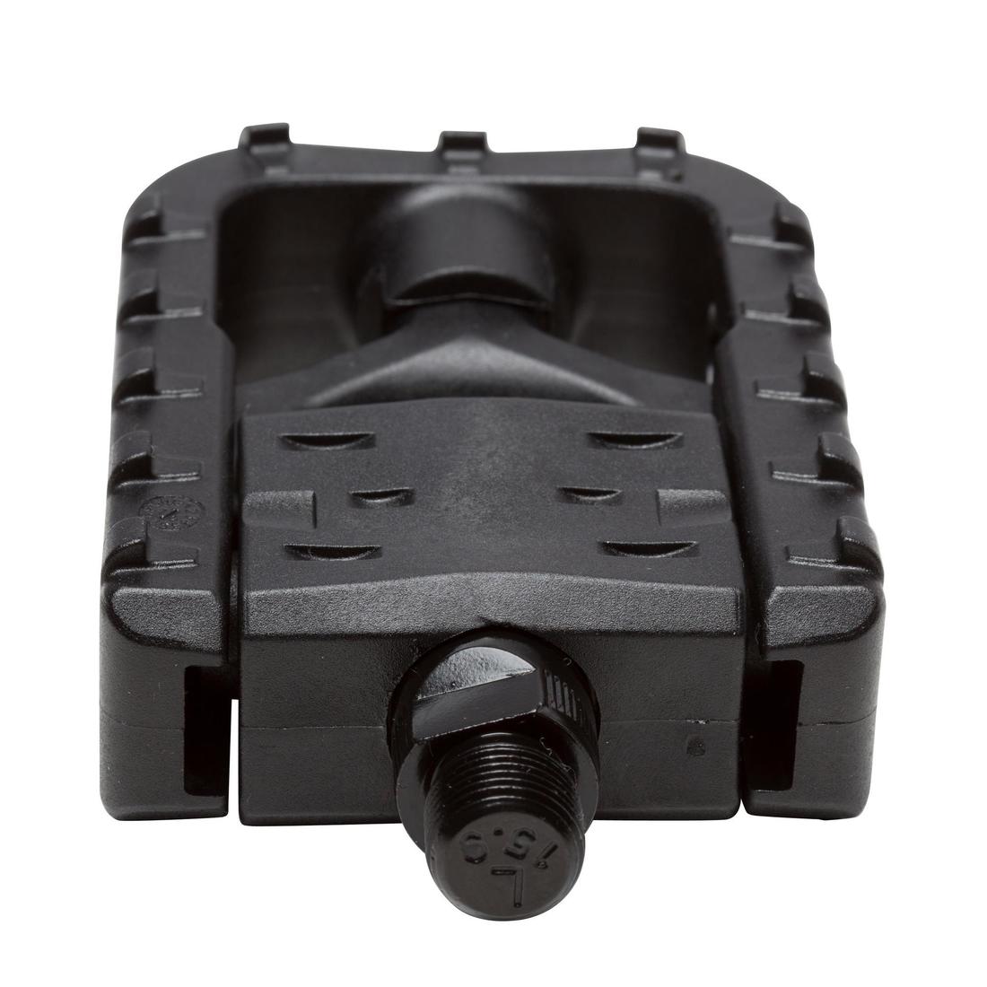 Pédales plates pliantes vélo ville résine noire
