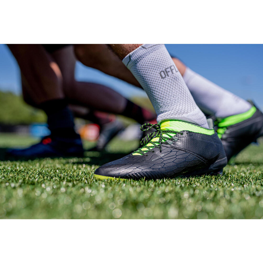 Chaussettes de rugby antidérapantes R500 Mid