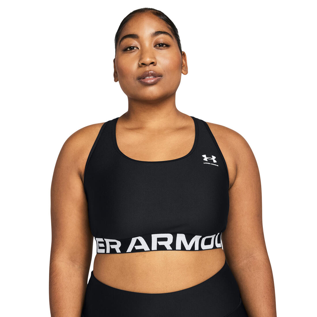 Brassière de sport HeatGear® Armour Mid Branded pour femme, noir