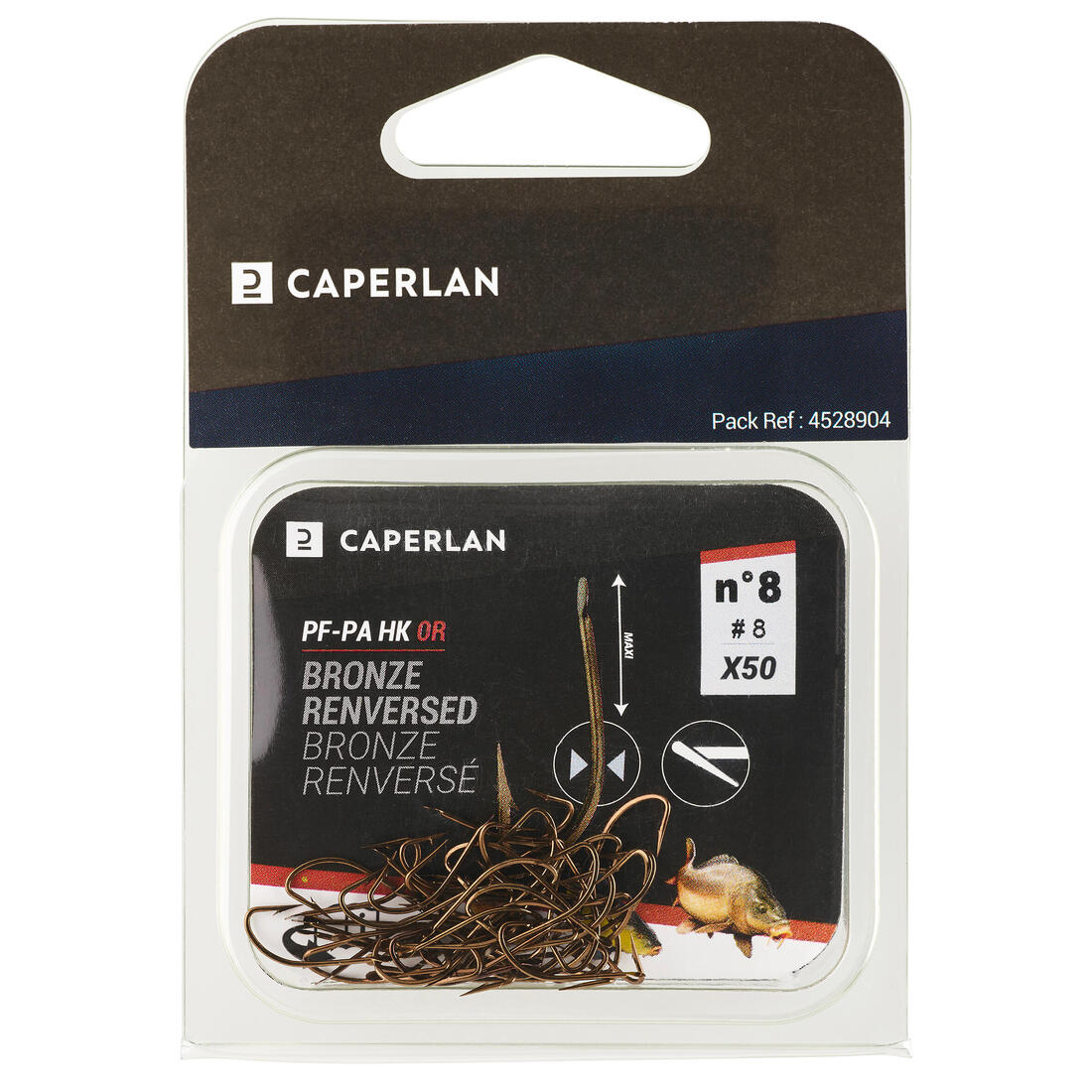 HAMEÇON SIMPLE BRONZE RENVERSE   NON MONTE PA HK 0R   X50