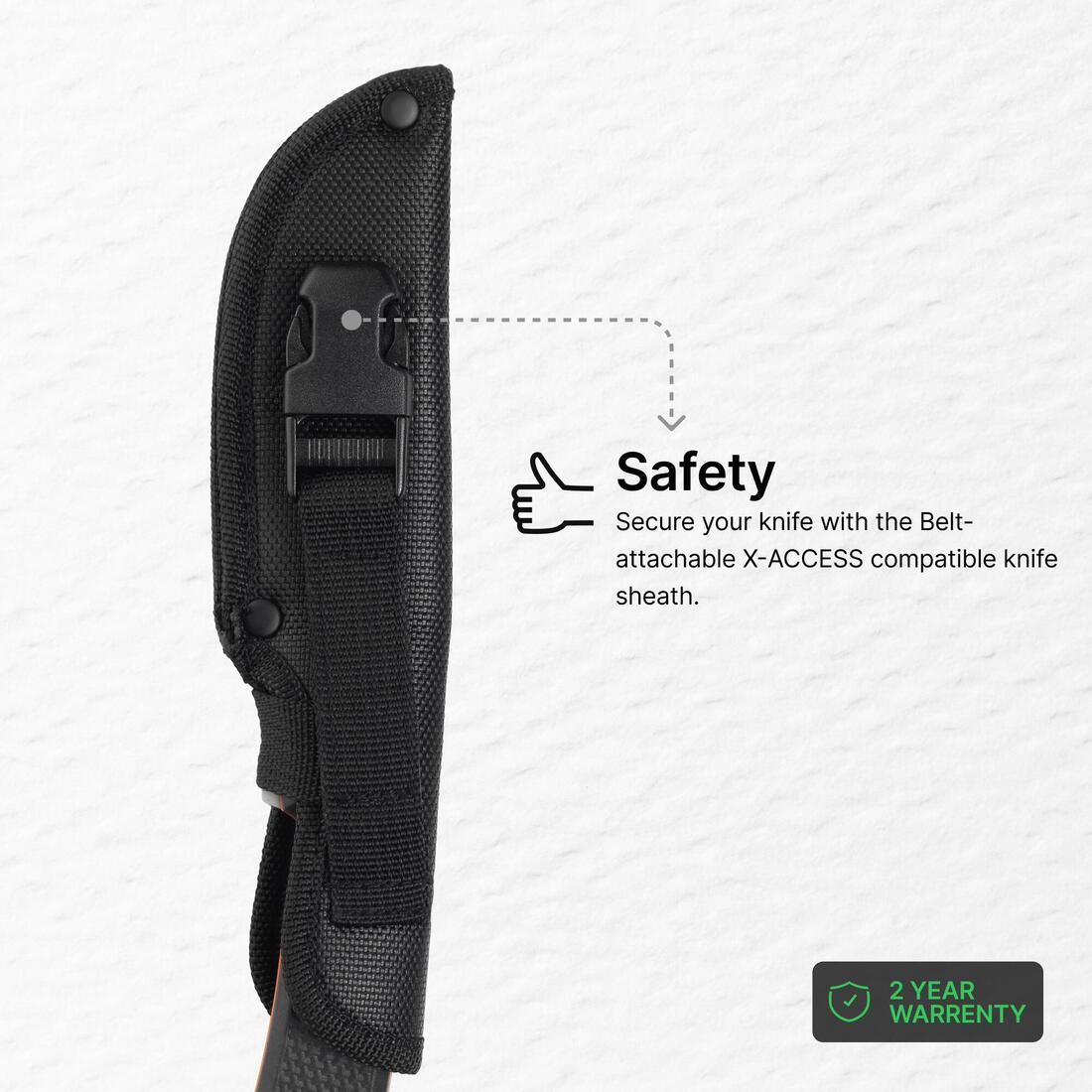 Couteau Chasse Fixe 9cm Grip noir Sika 90