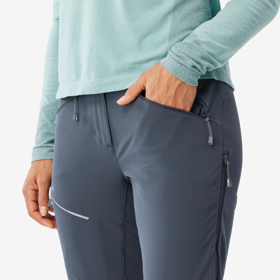Pantalon alpinisme léger femme, Light evo gris foncé