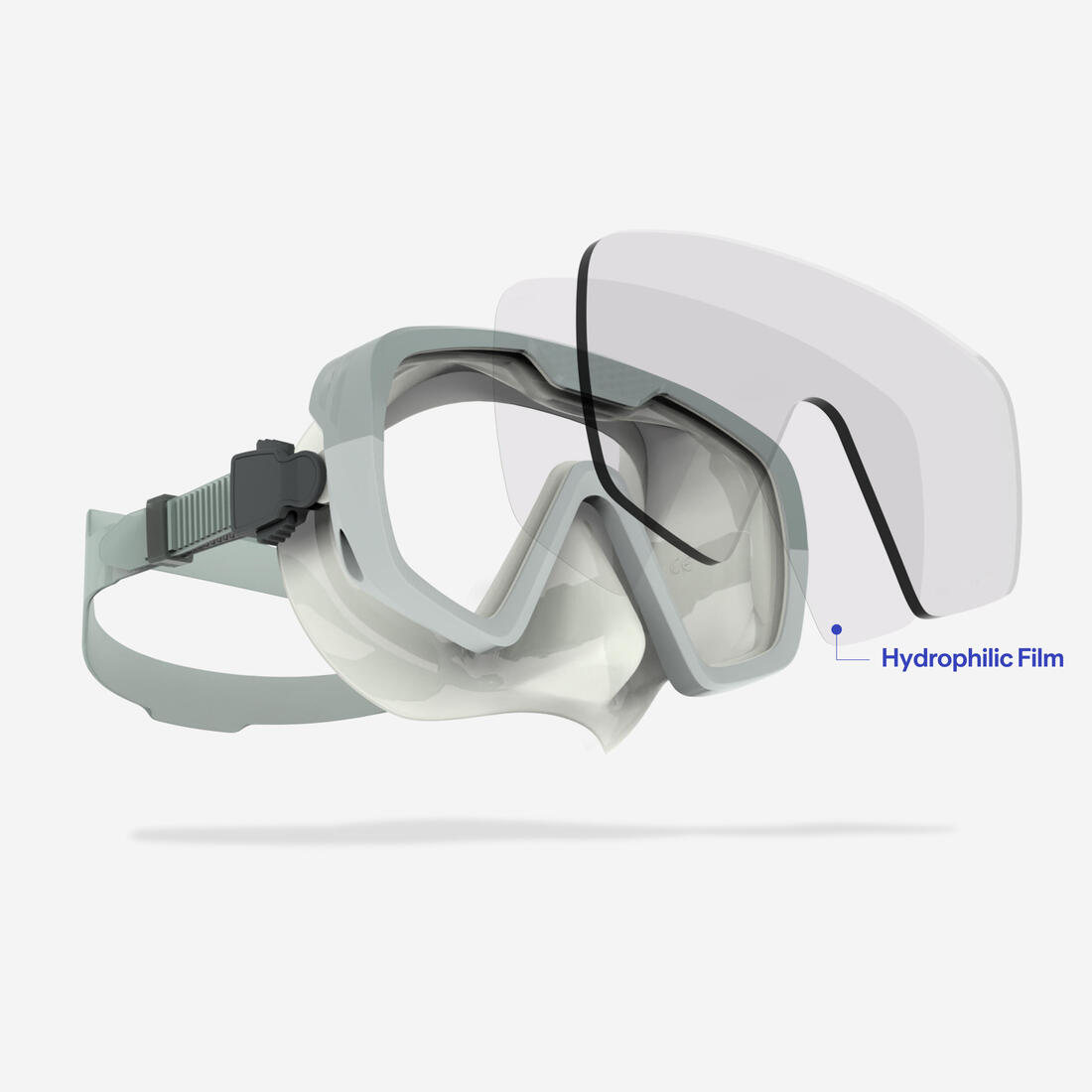 Masque de plongée anti buée, 100 Mono sangle silicone