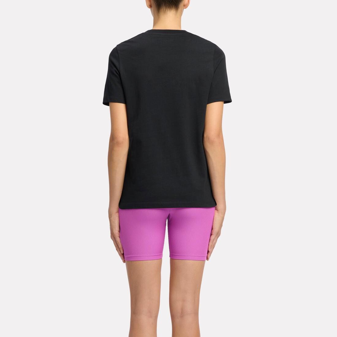 T-shirt de fitness femme, noir et rose