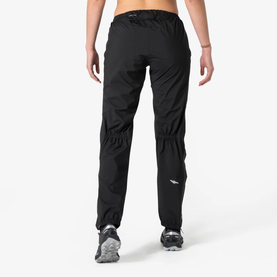 Pantalon imperméable de running & trail running Femme - KIPRUN Run 900 Rain Noir