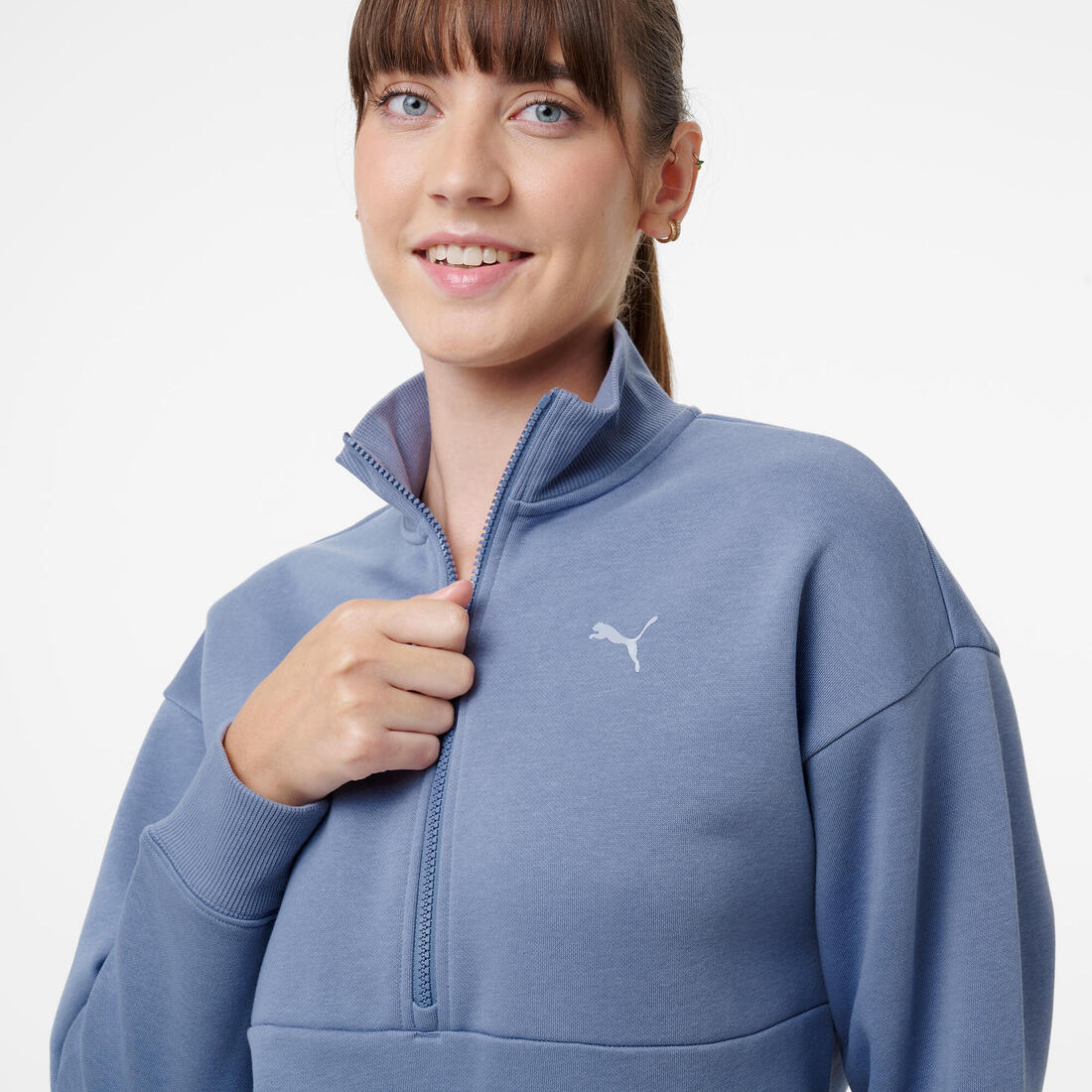 Sweat femme zippé, lavande