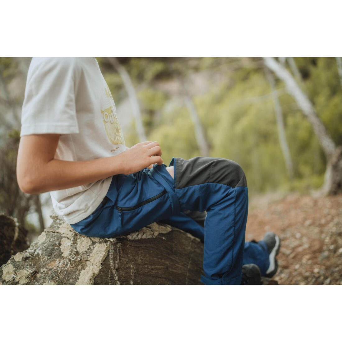 Pantalon modulable de randonnée enfant 7-15 ans, MH500