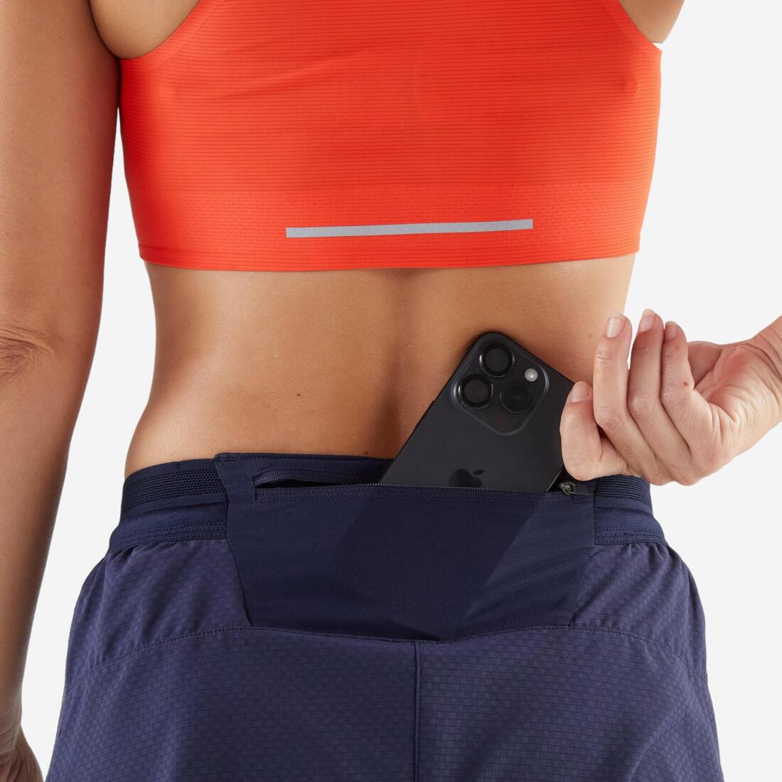 Short running & trail léger femme - kiprun run 900 light violet foncé
