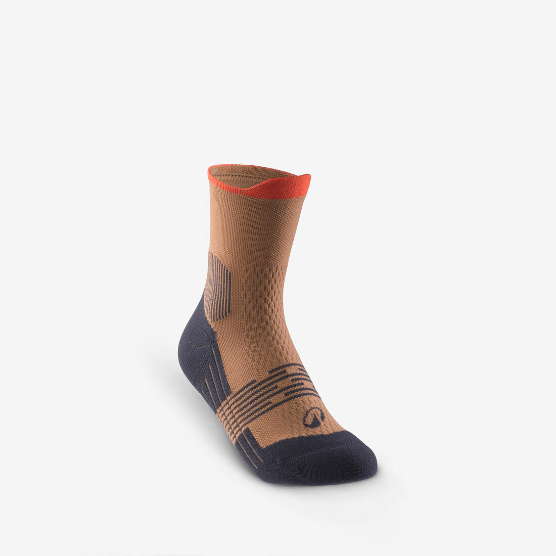 Chaussettes de randonnée enfant (lot 2 paires), HIKE500 Mid marron et