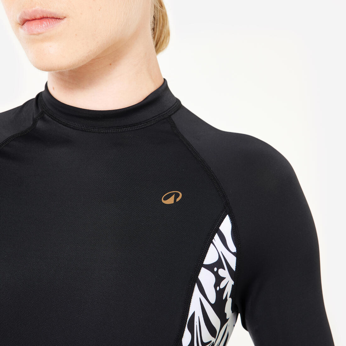 Maillot 1 pièce manches longues blur pink avec back zip
