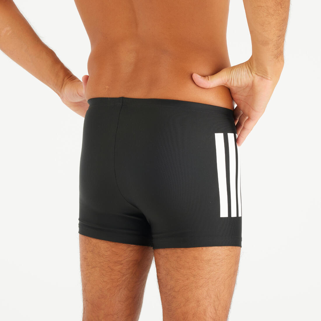 Maillot boxer de bain natation Homme - Adidas 3 bandes noir blanc