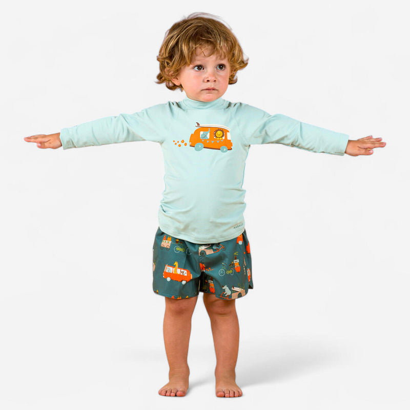 T-shirt anti uv bébé manches longues imprimé savane