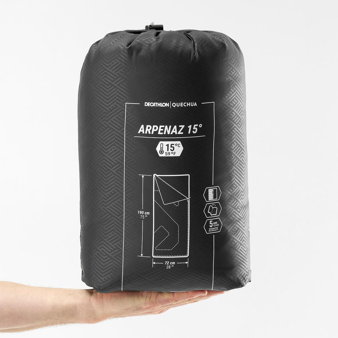 Sac de couchage de camping 15°C, Arpenaz