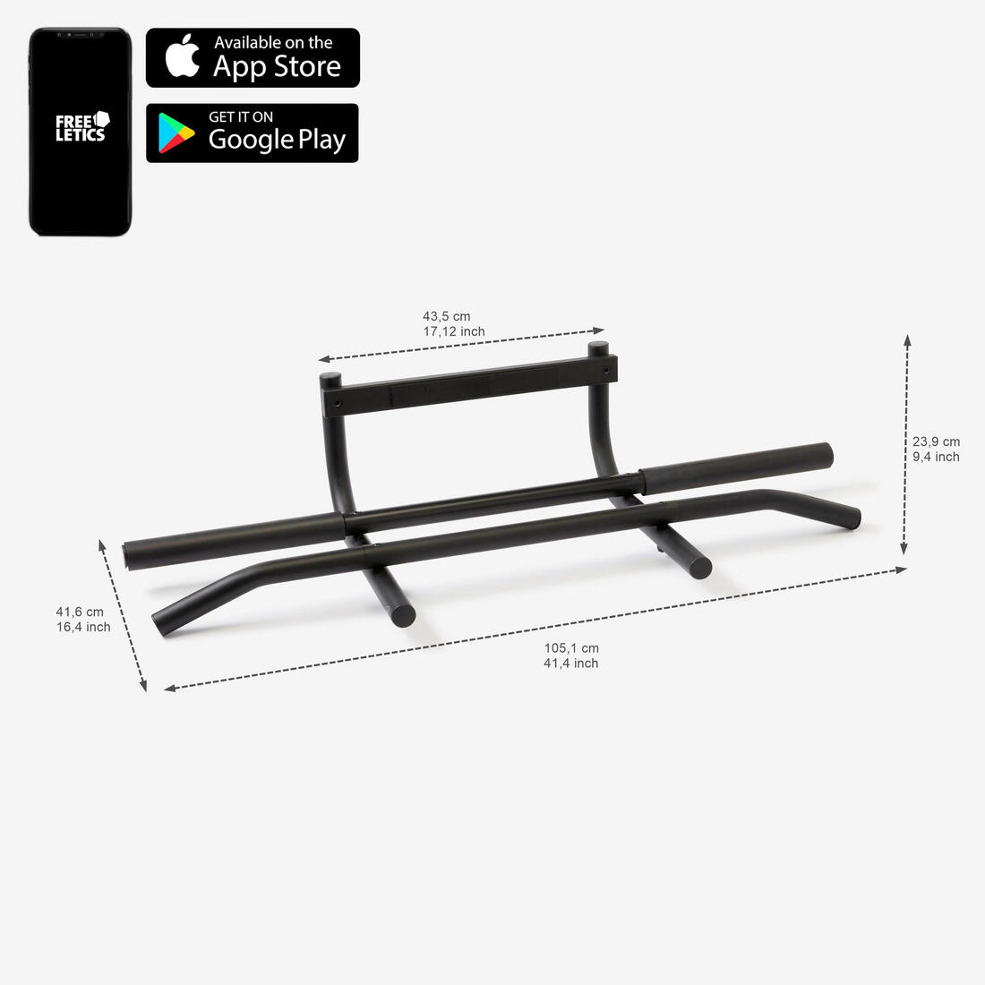 Barre de traction sur porte avec fixation 105cm