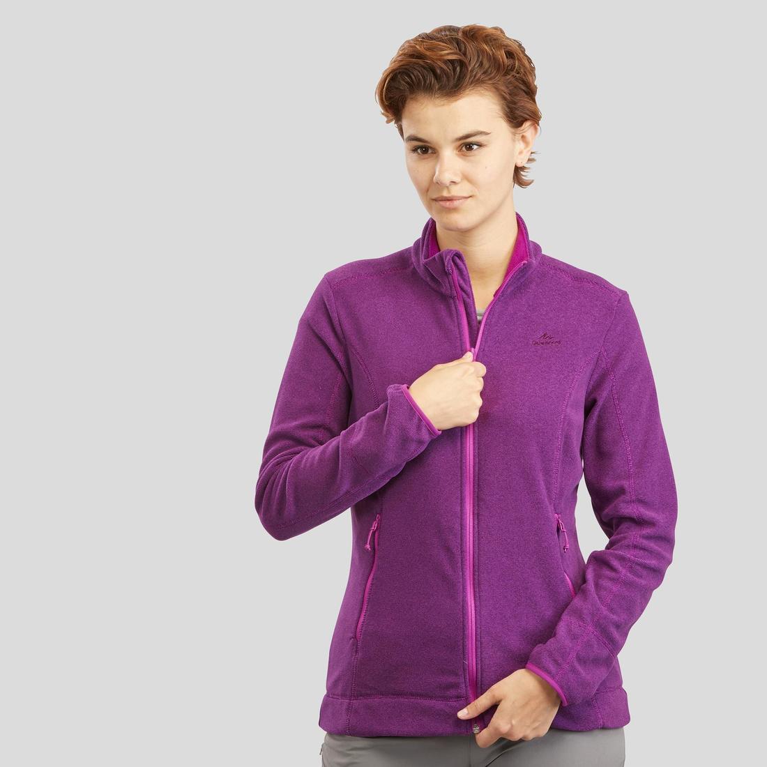 Polaire de randonnée montagne femme, MH100 full zip