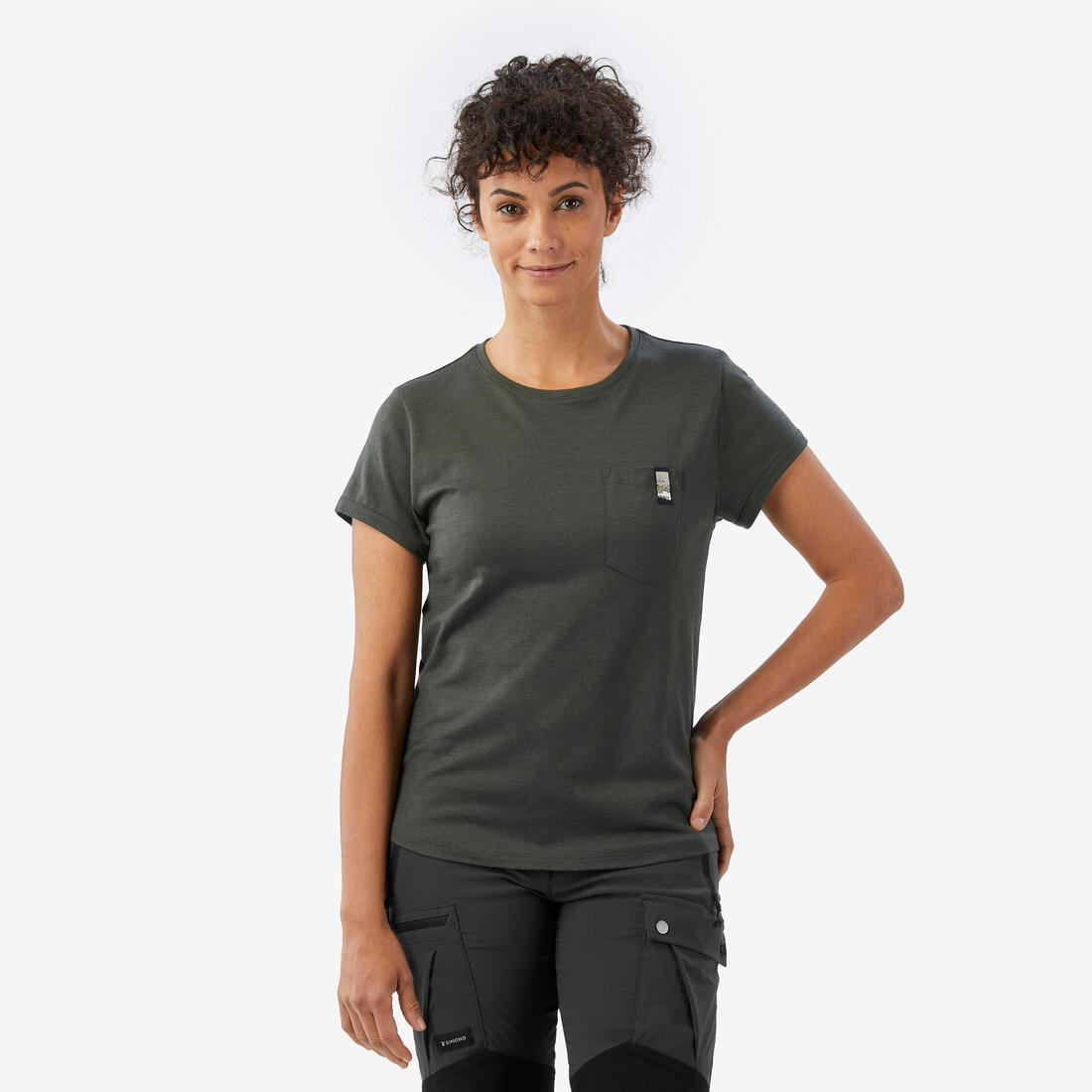 T-shirt manches courtes 100 % laine mérinos femme, Merino 100% – vert fonce