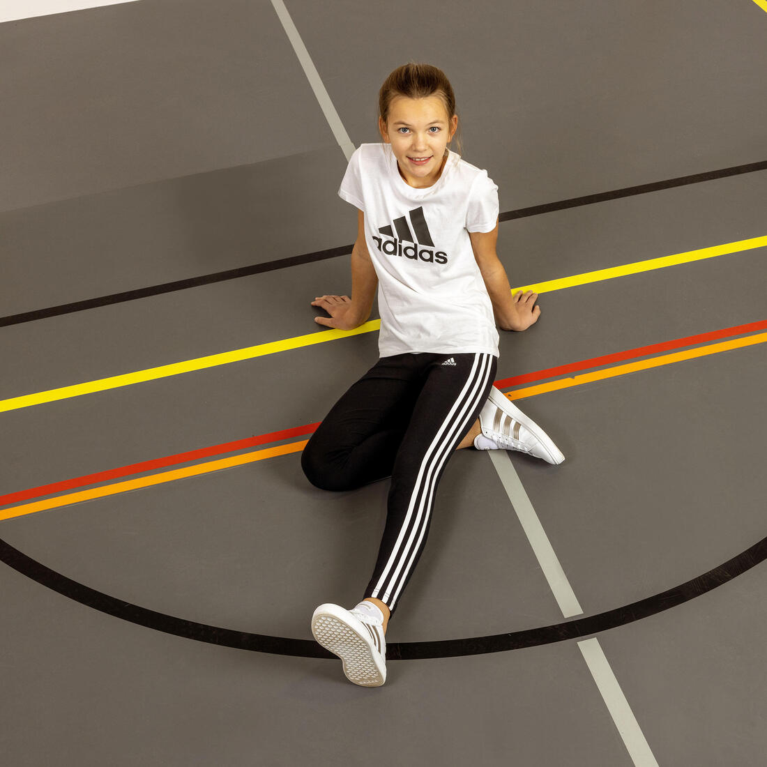 T-shirt adidas fille - blanc logo noir