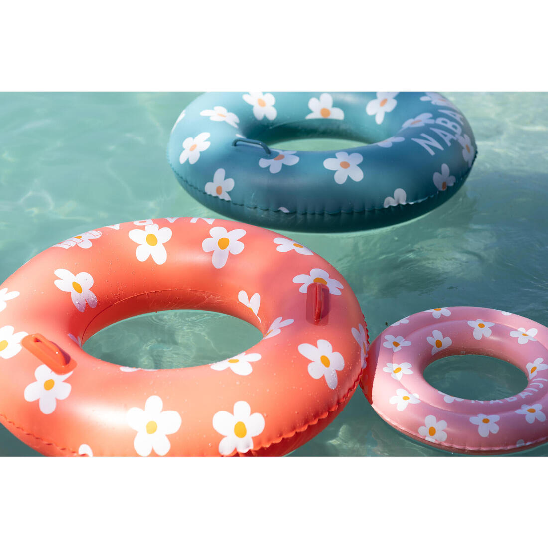 Bouée piscine gonflable 51 cm vert imprimé "PANDAS" pour enfant 3-6 ans