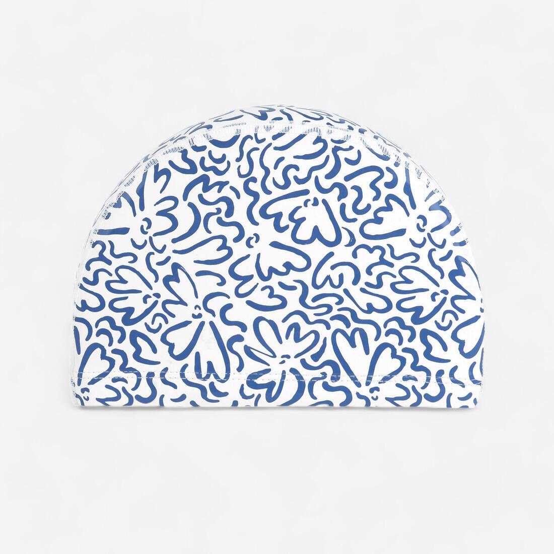 Bonnet de bain en maille enduite - tissu imprimé - taille m - blanc line