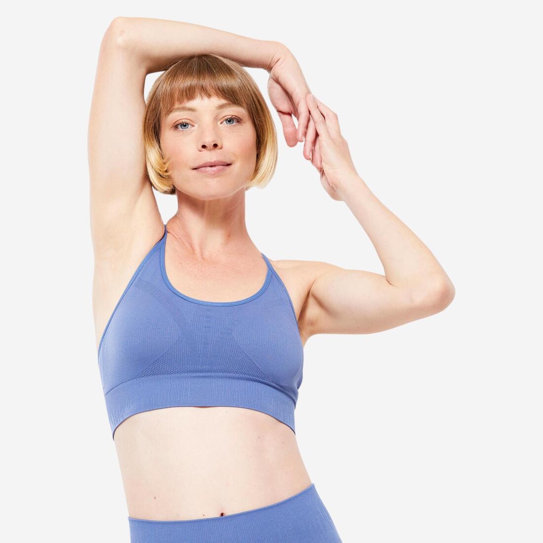 Brassière dos nageur respirant maintien léger Femme, Noir