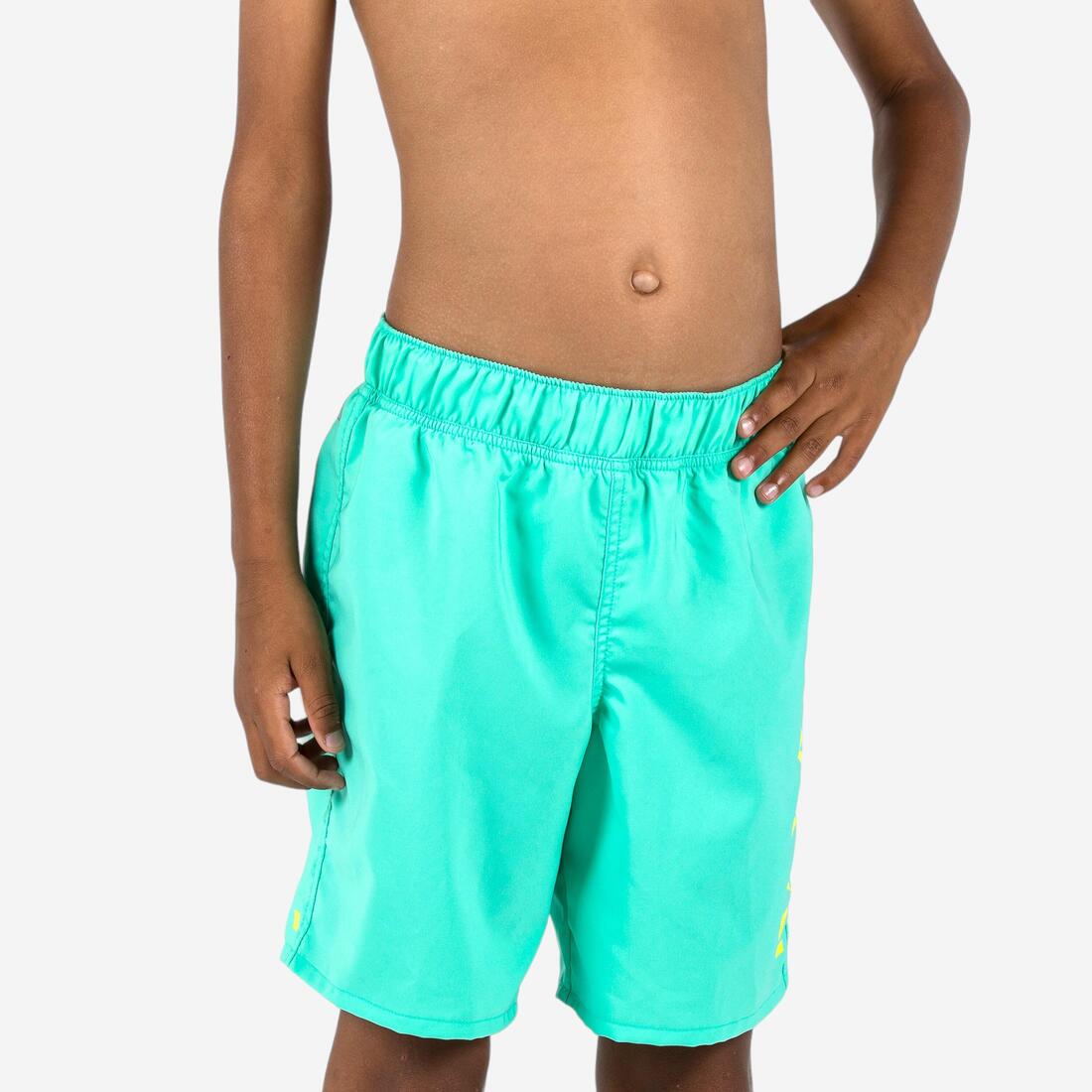 Short de bain natation Garçon - 100 – vert écume