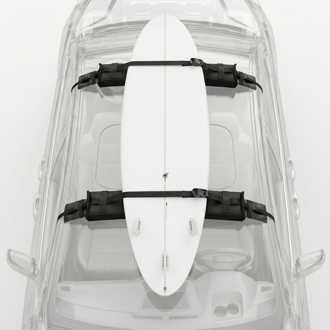 Barres de toit voiture pour planche de surf Madness, noir