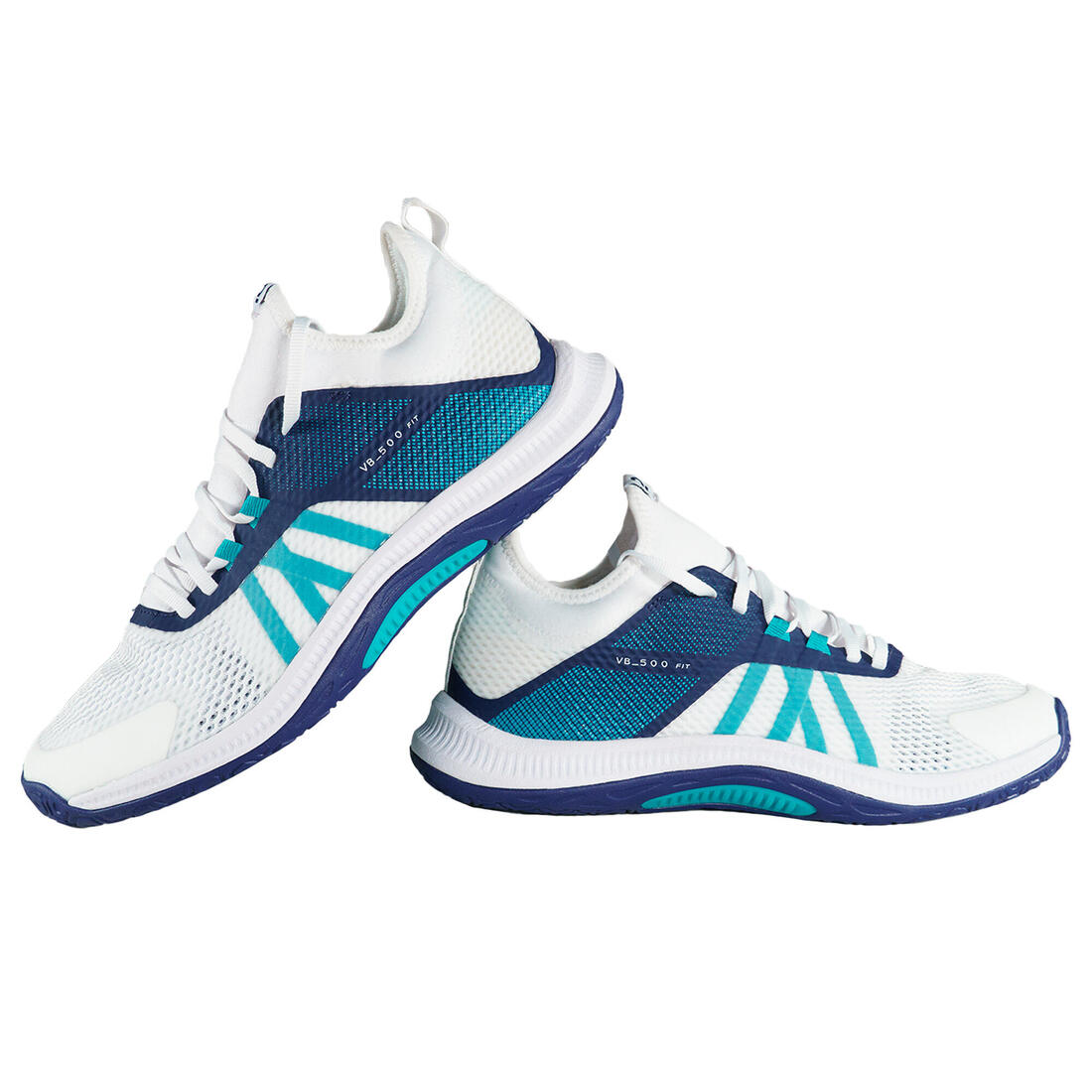 Chaussures de volley-ball FIT pour pratique régulière, blanches et jaunes
