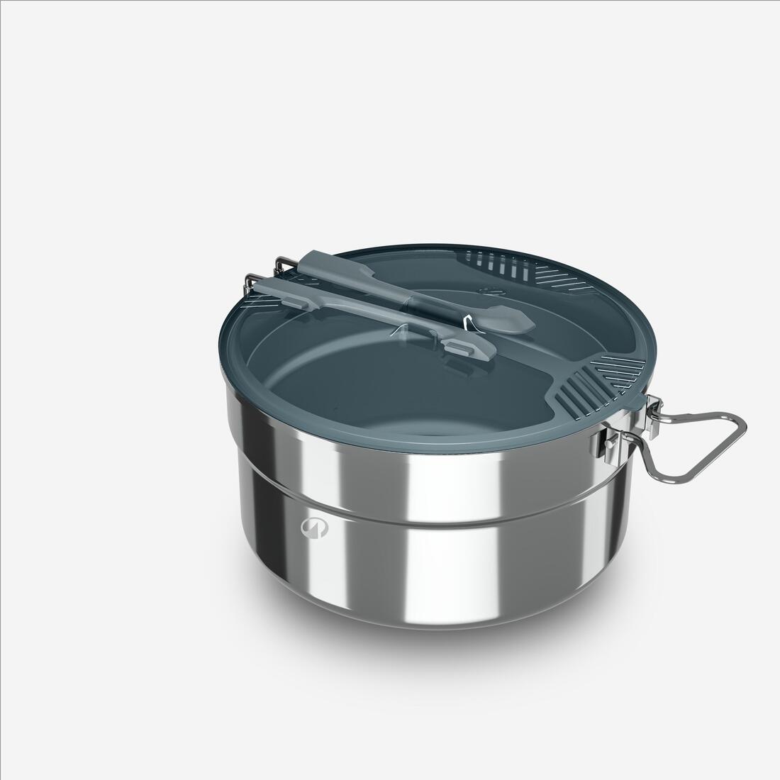 Popote de camping en acier inoxydable pour 4 personnes, 18 éléments