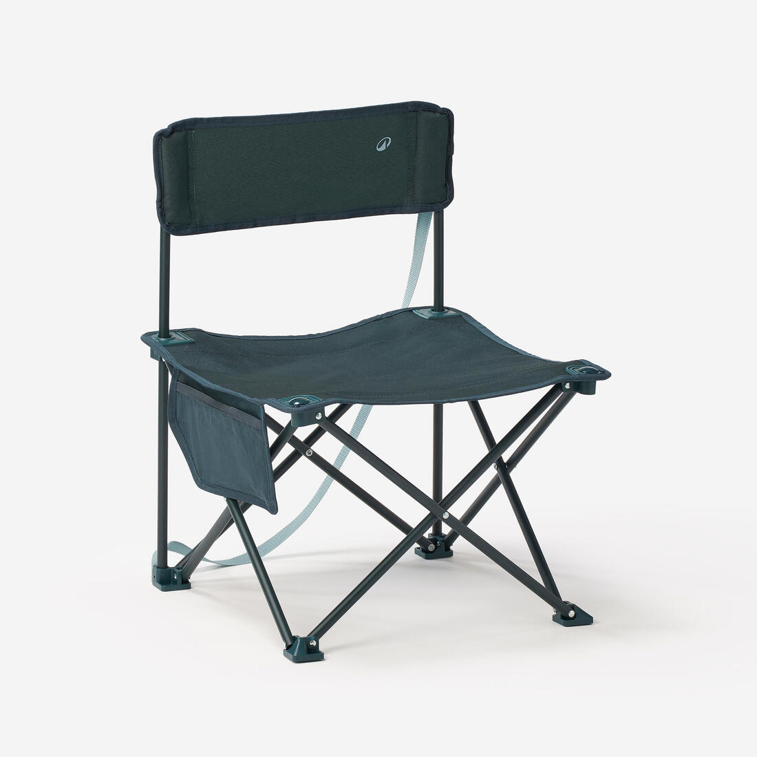 Chaise basse compacte de camping 100 bleue