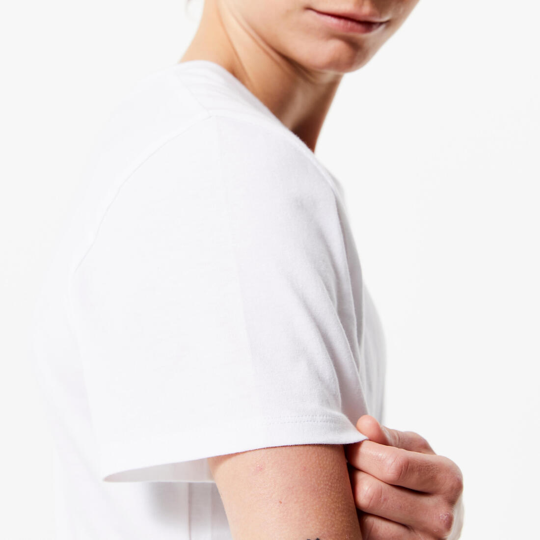 Tee-shirt en coton col rond femme