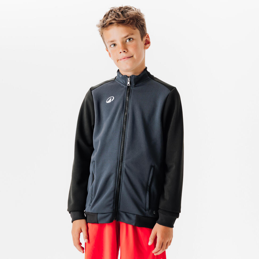 Veste de football d'entrainement essential  noire et grise