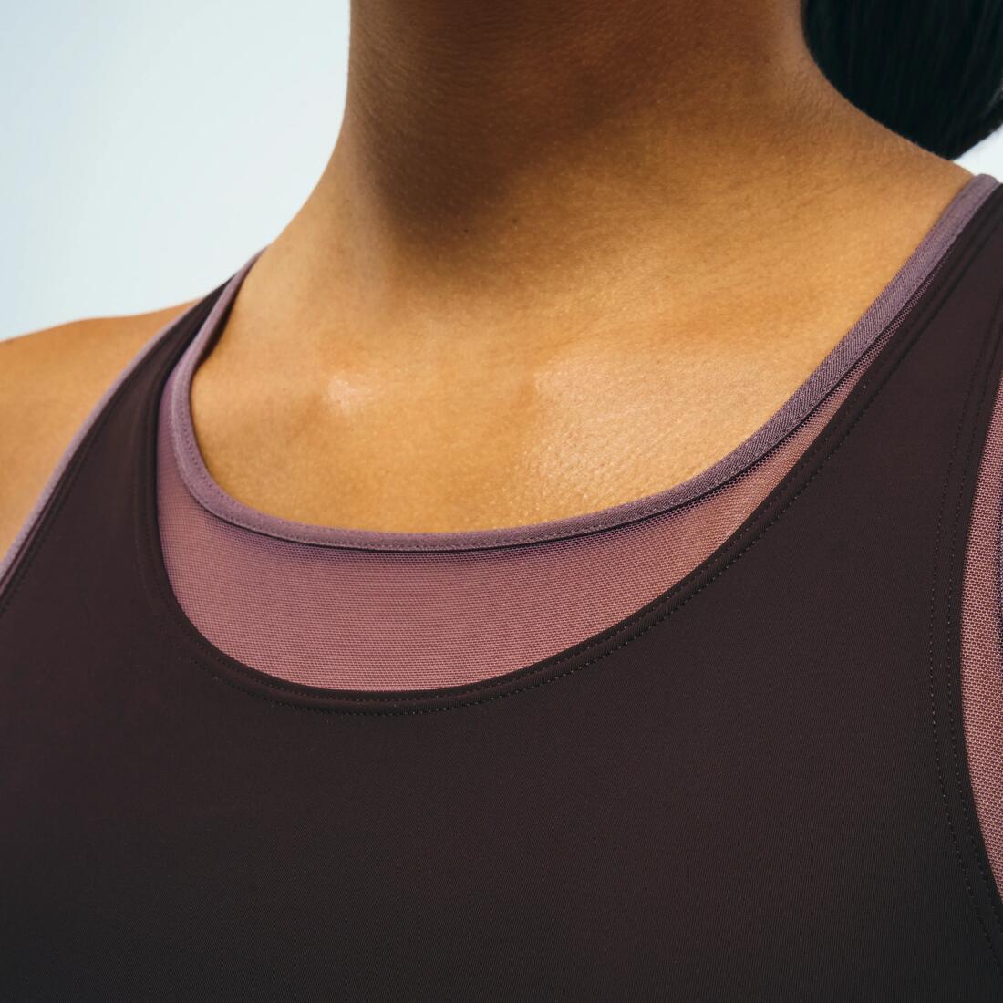 Débardeur col rond extensible femme, collection limitée Pilates