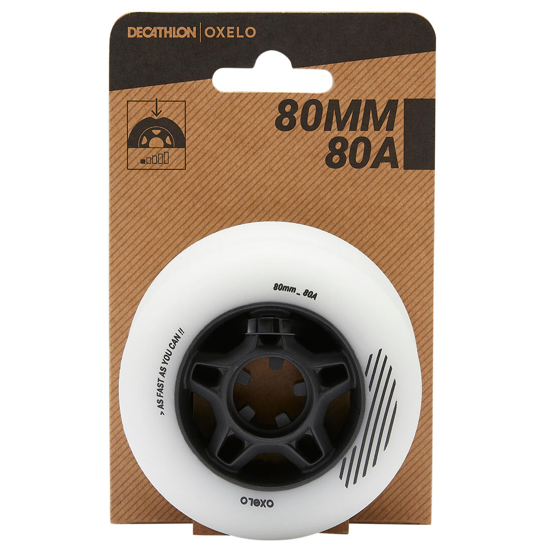 4 roues de roller en ligne fitness adulte FIT 80mm 80A blanches