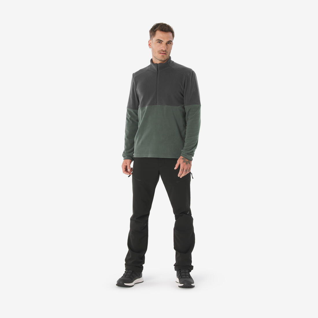 Polaire de randonnée montagne homme, MH500 demi zip