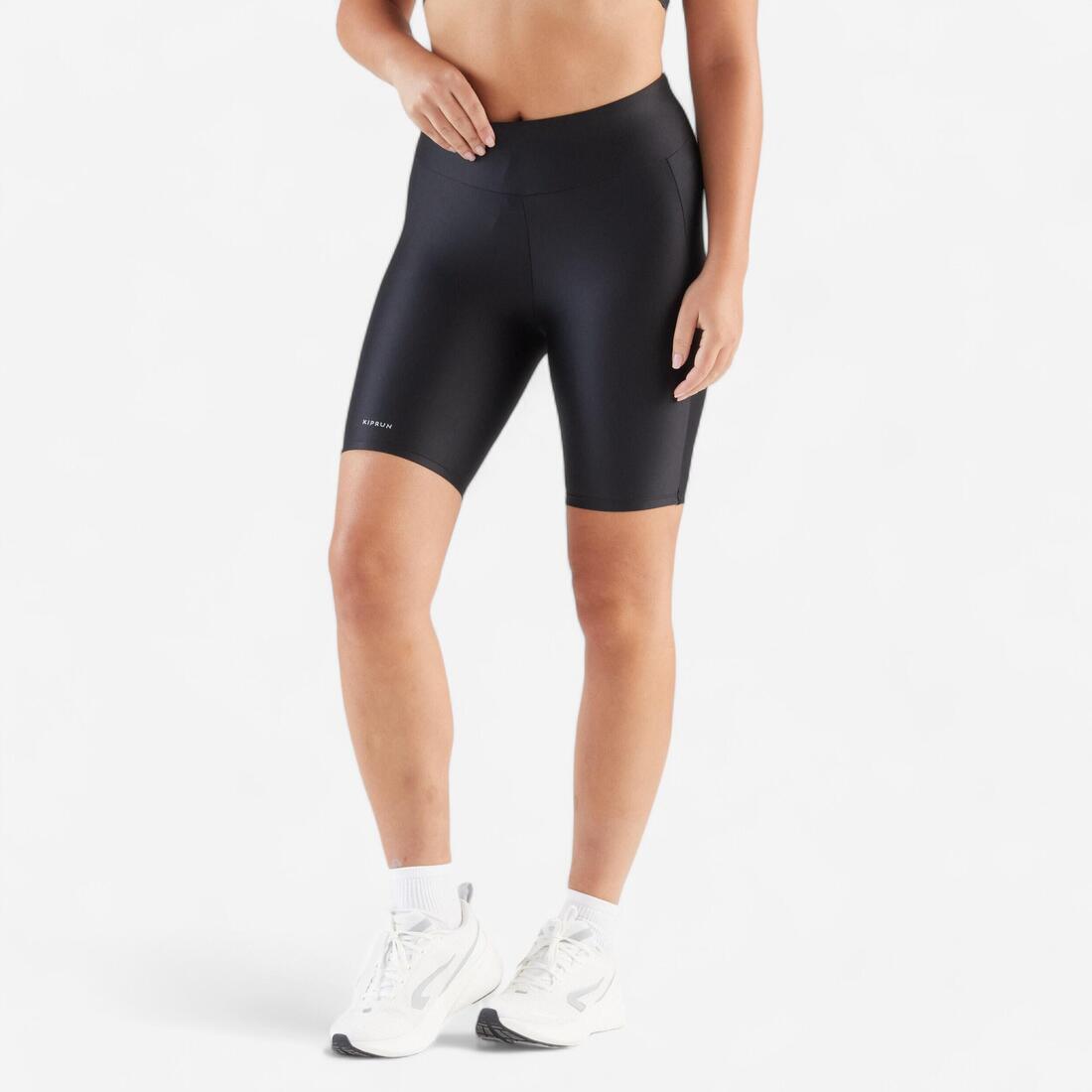 Short cycliste running femme - kiprun run 100 noir