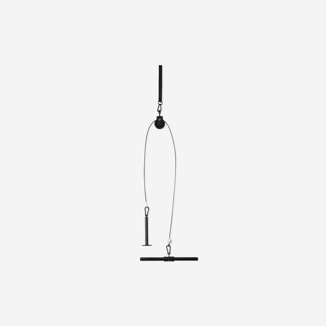 Station poulie de musculation avec barre de tirage et disque
