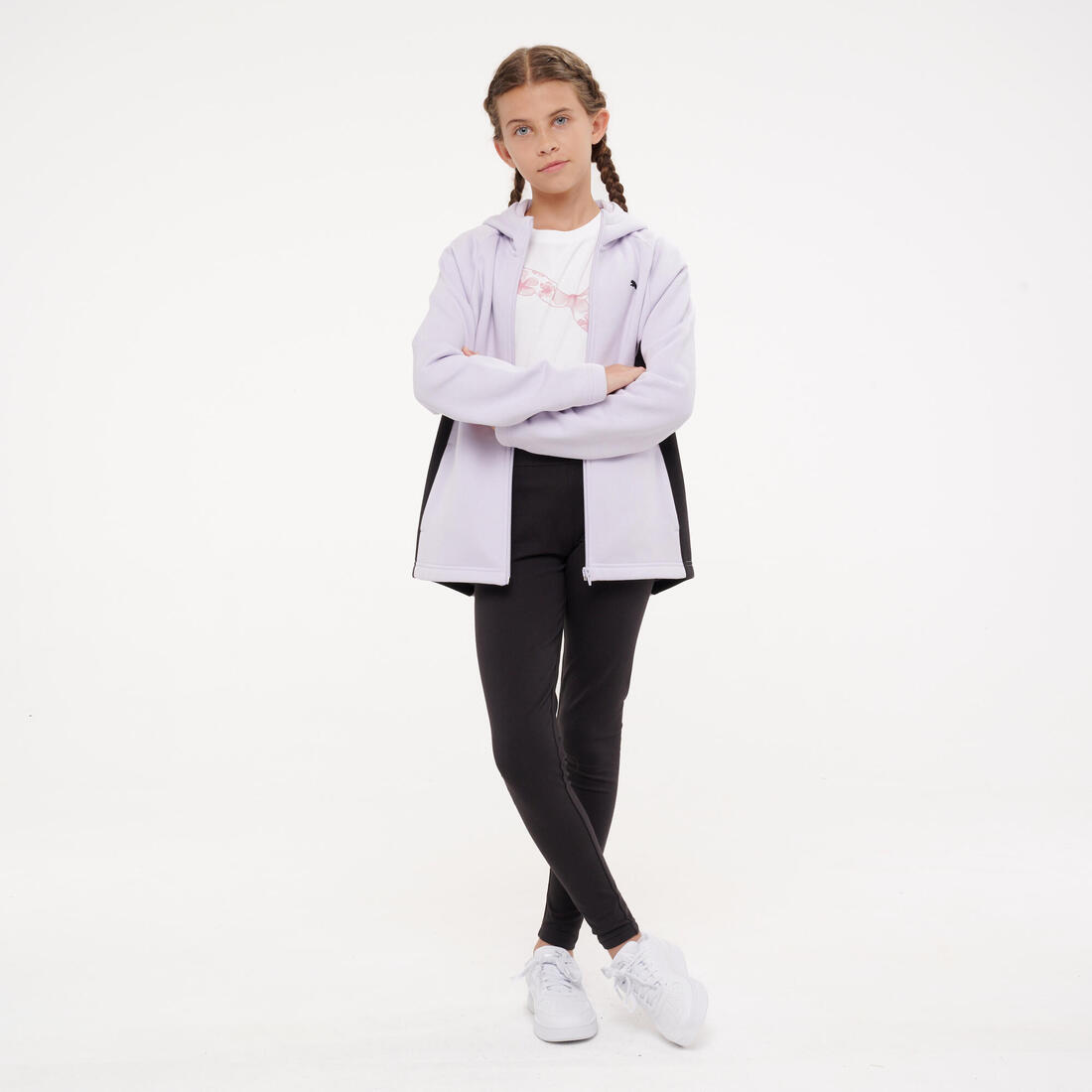 Survêtement zippé enfant, mauve et