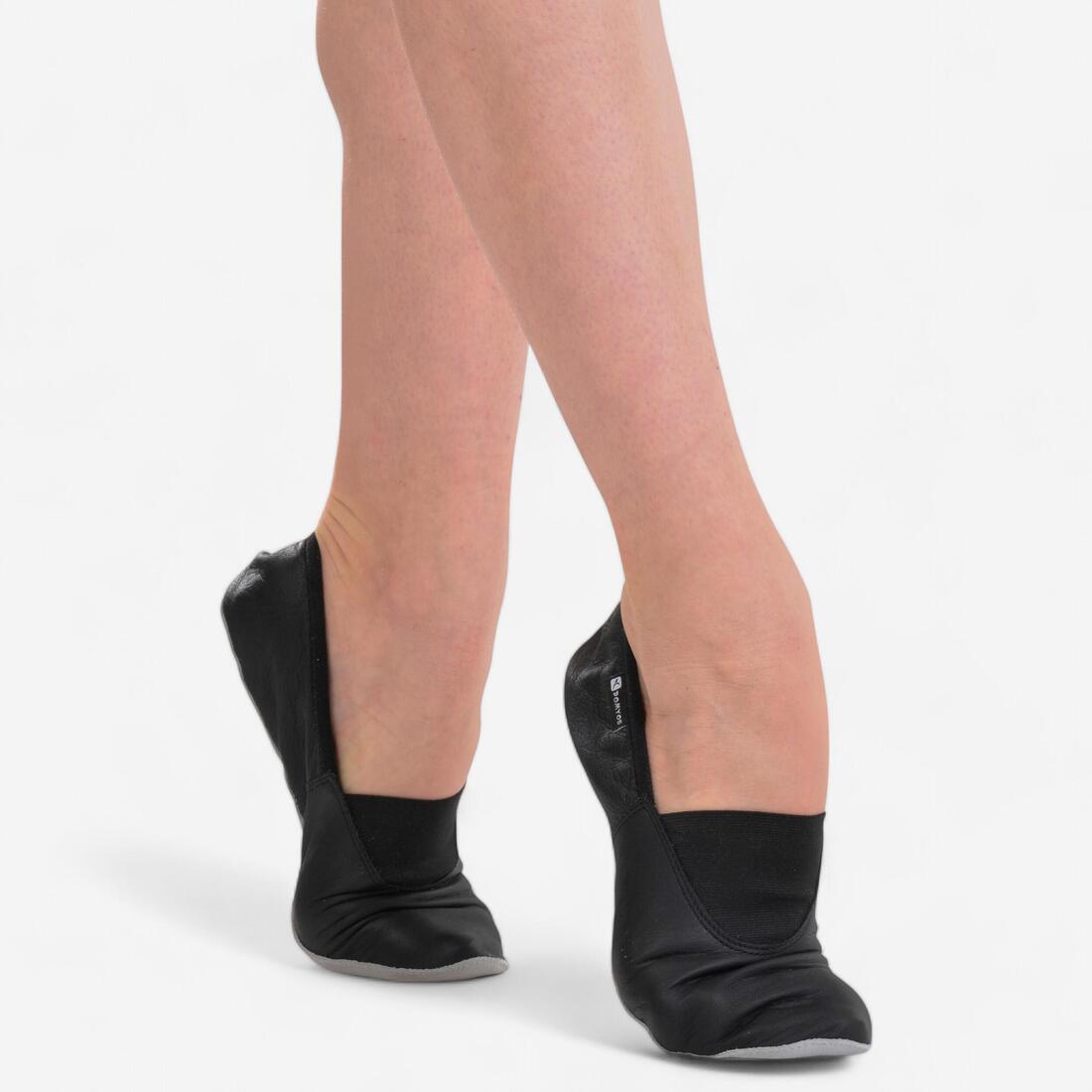 Chaussons danse modern'jazz cuir souple T41-42 - noir