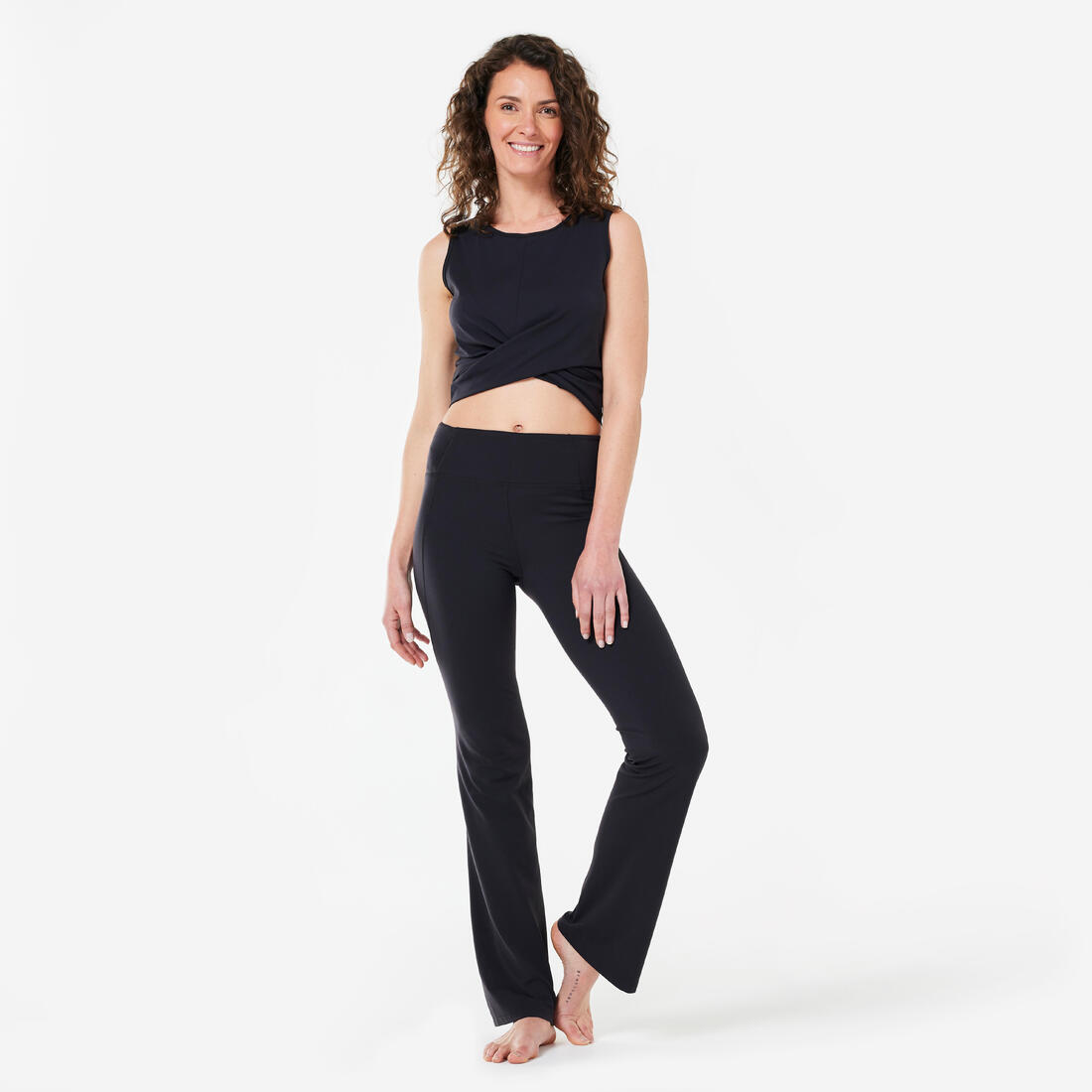 Crop top premium yoga noir