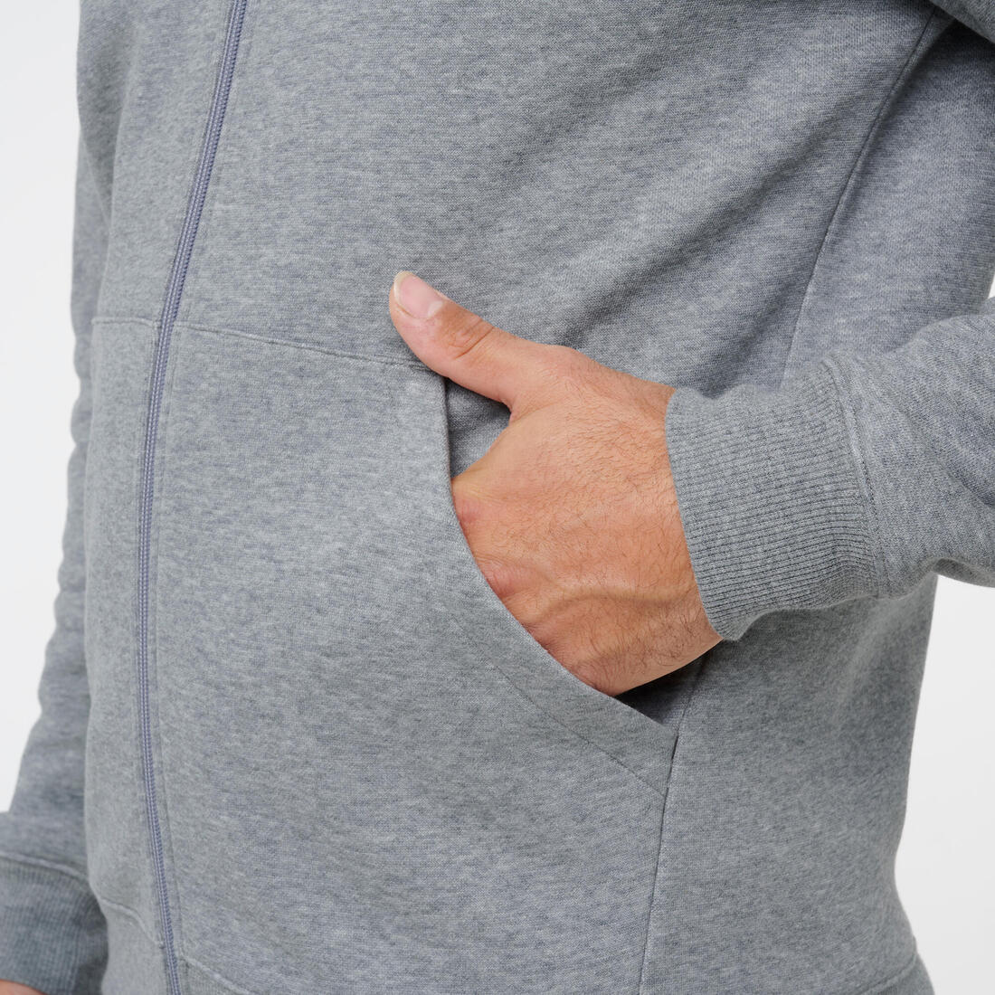 Sweat à capuche zippé en coton homme