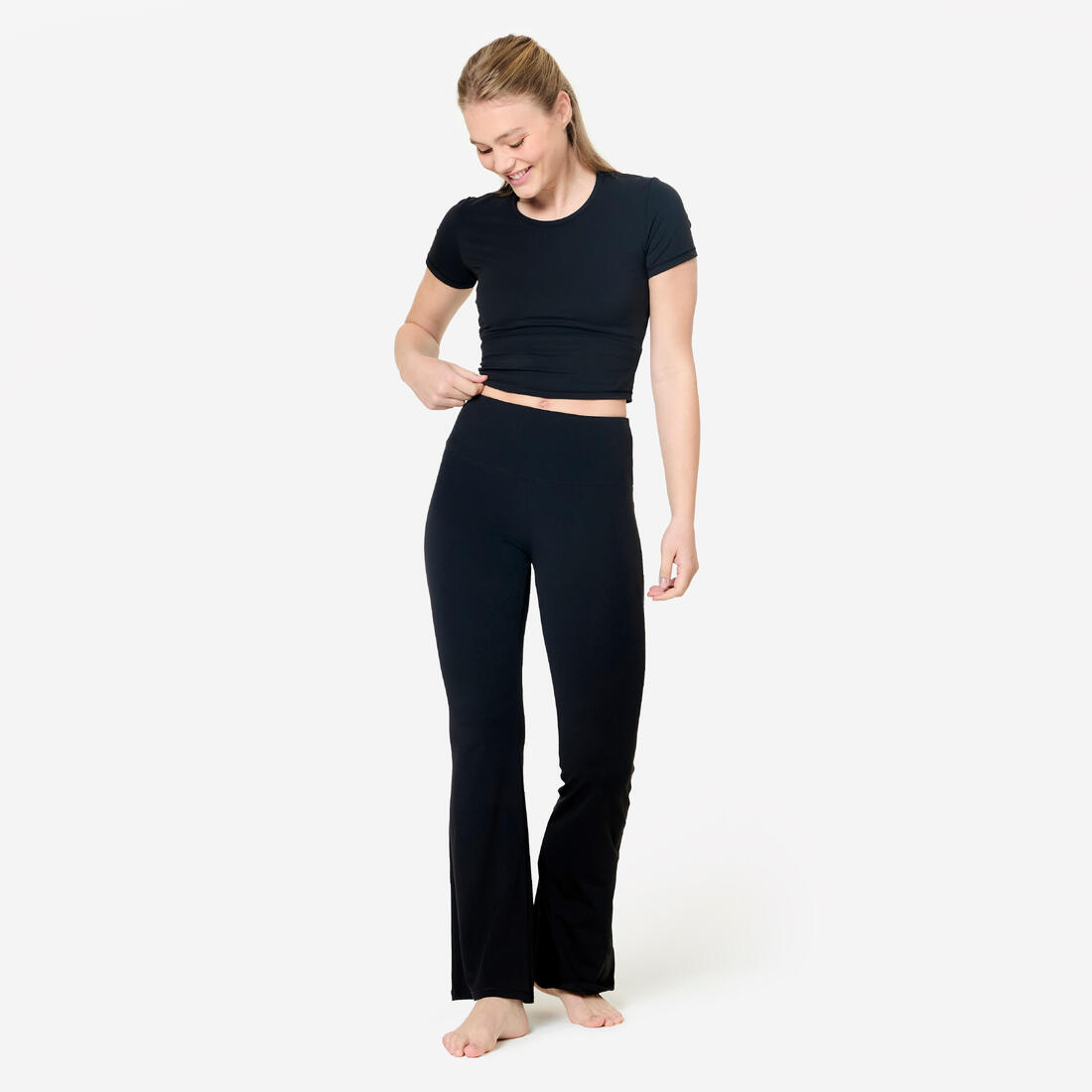 T-shirt de yoga et Pilates extensible et doux femme, Breathe